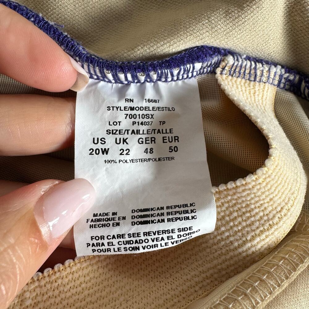 Catalina Women Solid Violet Blue Purple Textured One Piece Swim Suit Size 20W - Picture 4 of 7